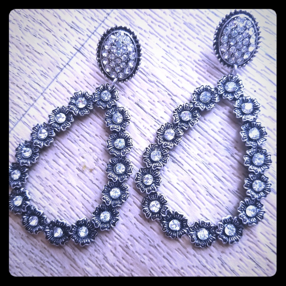 Crystal silver Earrings